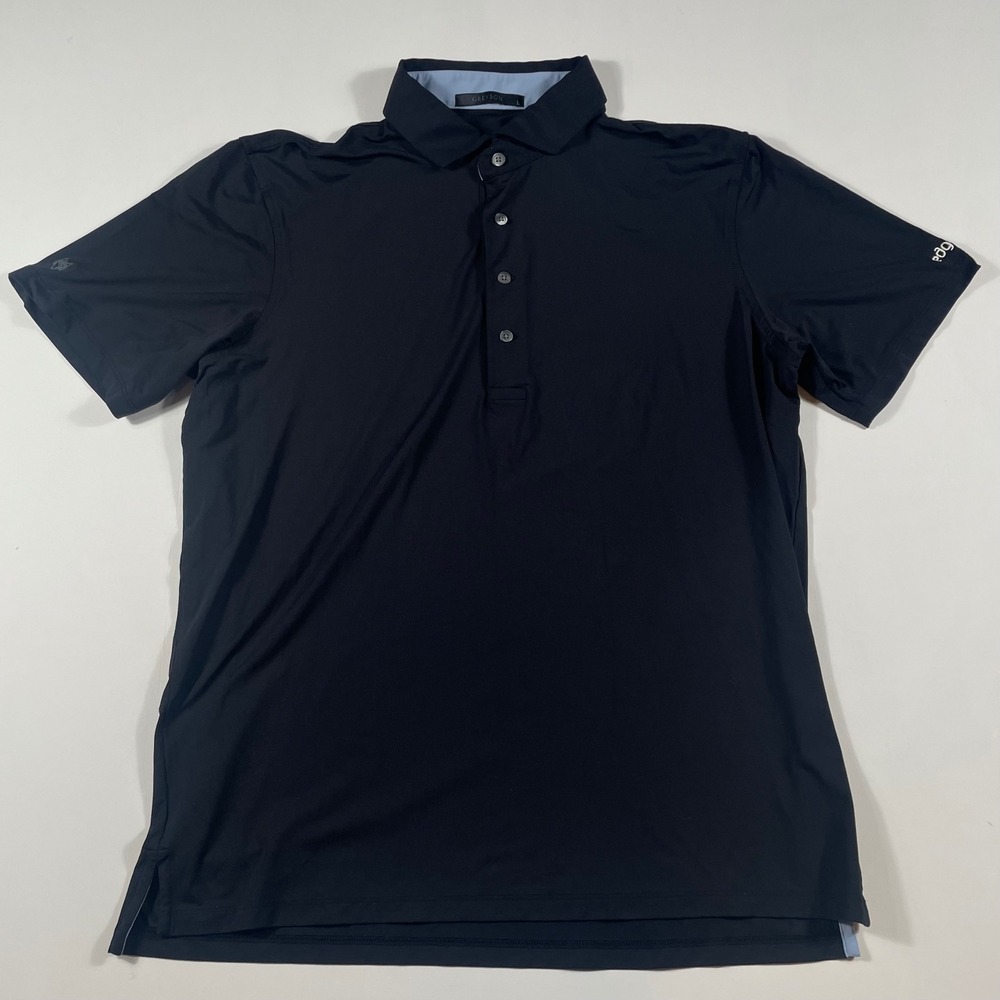 Greyson Polo Shirt Mens Large Performance Stretch Short Sleeve Black - Picture 2 of 5